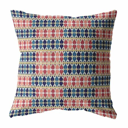 PALACEDESIGNS 16 in. Spades Indoor & Outdoor Throw Pillow Red & Blue PA3093826